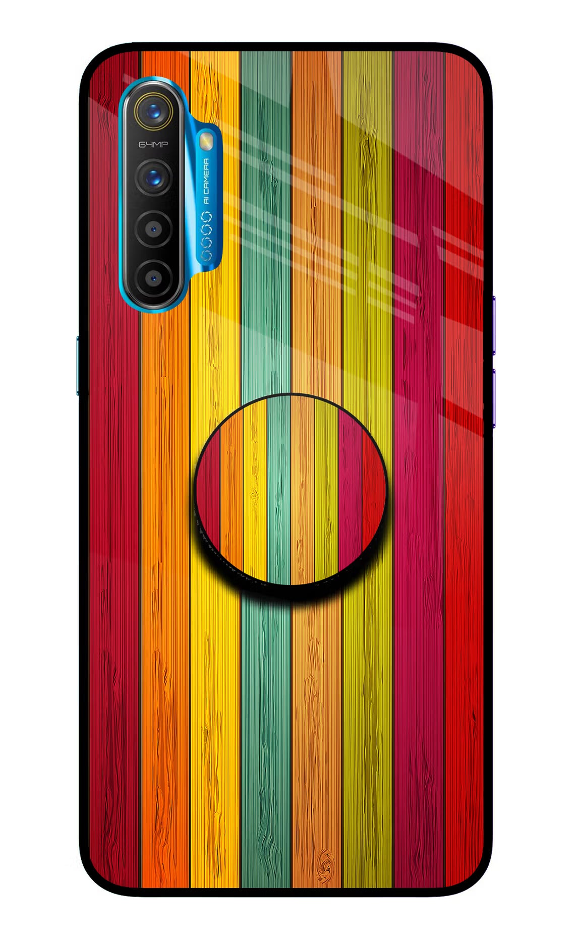 Multicolor Wooden Realme XT/X2 Glass Case - Multicolor Wooden Realme XT/X2 Glass Case Multicolor Wooden Realme XT/X2 Glass Case