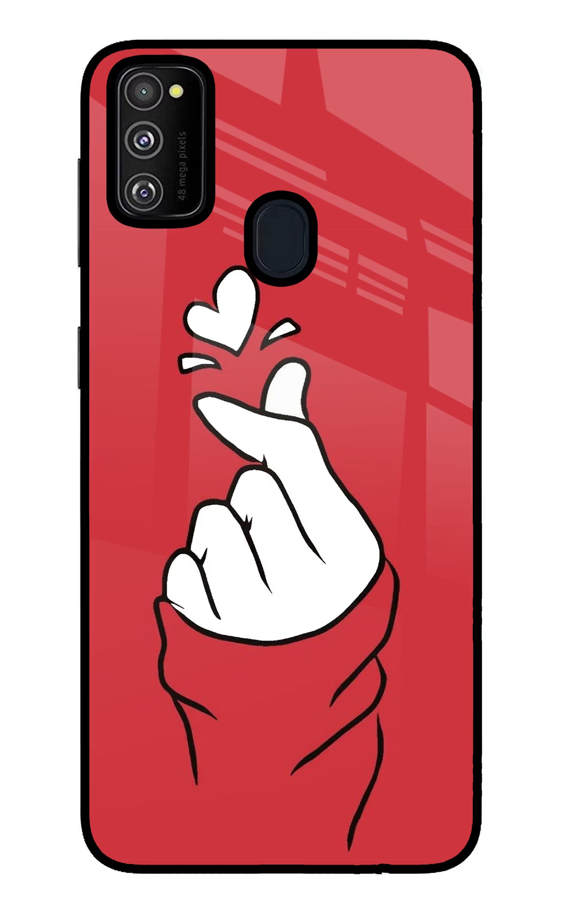 Korean Love Sign Samsung M30s Glass Case - Korean Love Sign Samsung M30s Glass Case Korean Love Sign Samsung M30s Glass Case