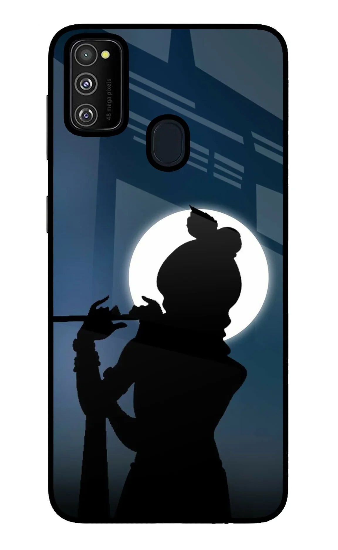 Shri Krishna Silhouette Samsung M30s Glass Case - Shri Krishna Silhouette Samsung M30s Glass Case Shri Krishna Silhouette Samsung M30s Glass Case