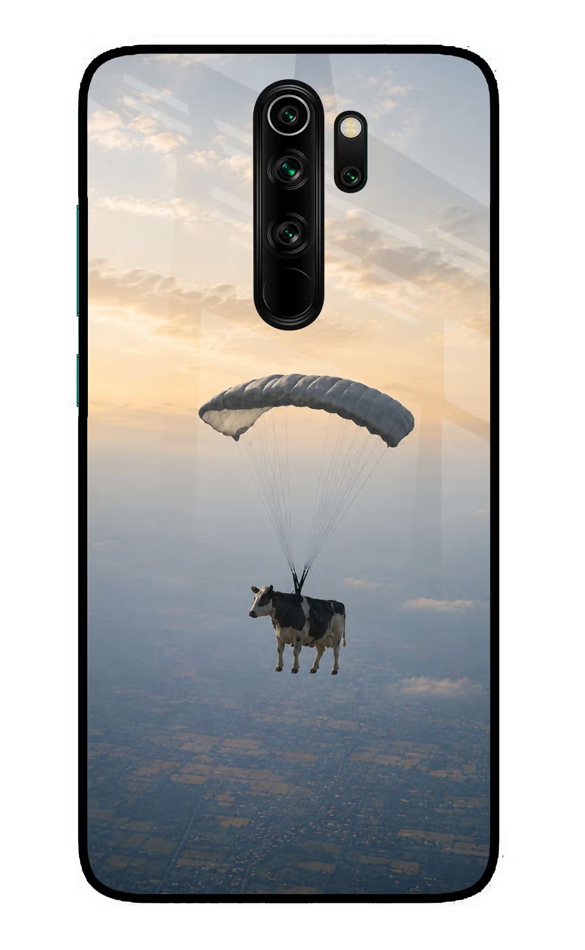 Skydiving Cow Redmi Note 8 Pro Glass Case - Skydiving Cow Redmi Note 8 Pro Glass Case Skydiving Cow Redmi Note 8 Pro Glass Case