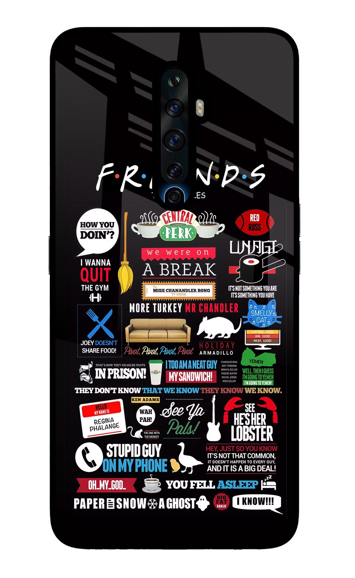 FRIENDS Oppo Reno2 Z Glass Case - FRIENDS Oppo Reno2 Z Glass Case FRIENDS Oppo Reno2 Z Glass Case