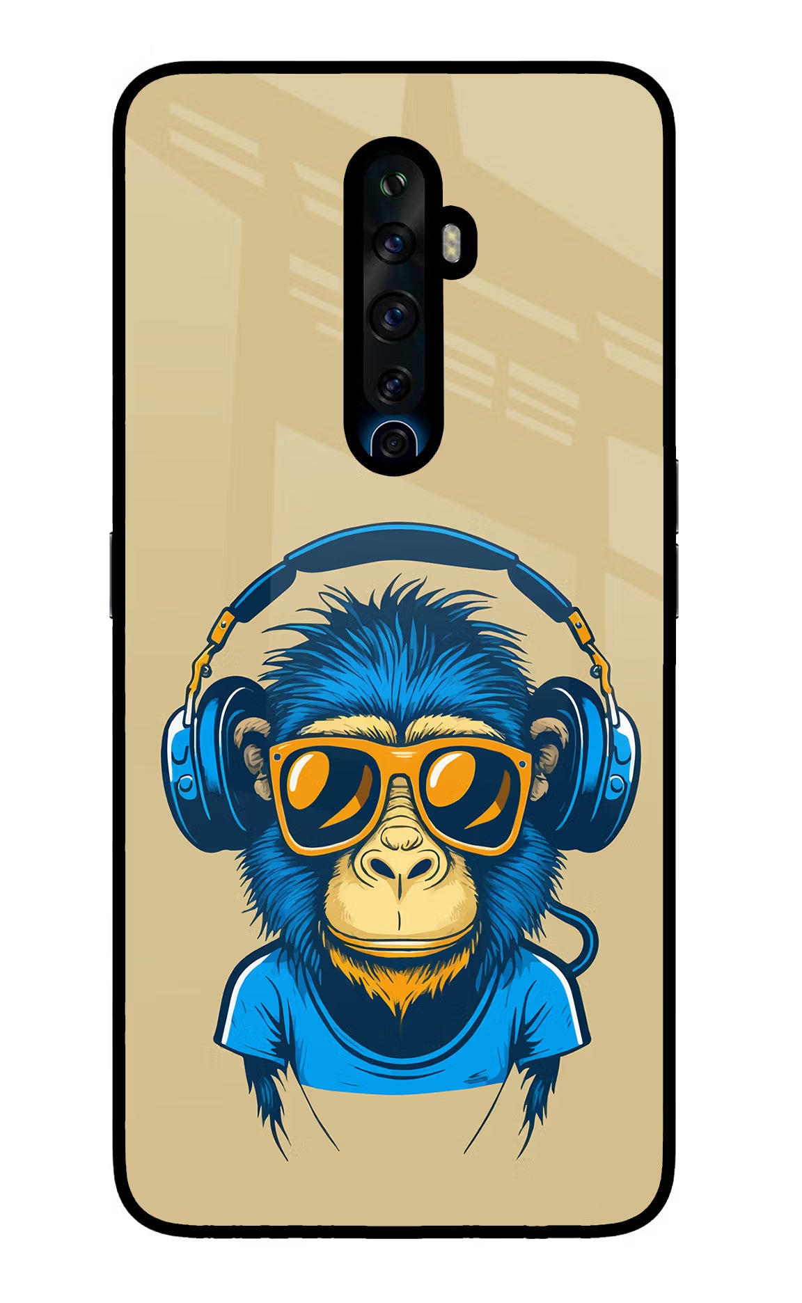 Monkey Headphone Oppo Reno2 Z Glass Case - Monkey Headphone Oppo Reno2 Z Glass Case Monkey Headphone Oppo Reno2 Z Glass Case