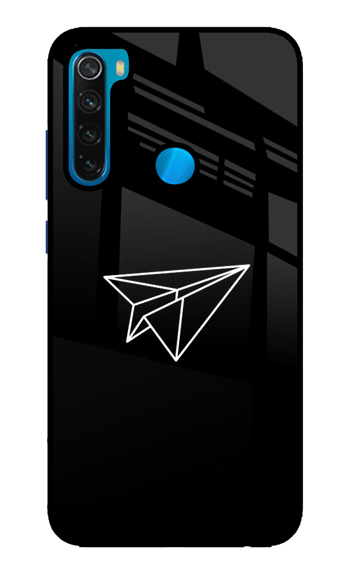 Paper Plane White Redmi Note 8 Glass Case - Paper Plane White Redmi Note 8 Glass Case Paper Plane White Redmi Note 8 Glass Case