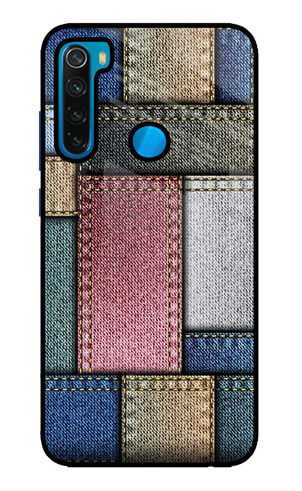 Multicolor Jeans Redmi Note 8 Glass Case - Multicolor Jeans Redmi Note 8 Glass Case Multicolor Jeans Redmi Note 8 Glass Case