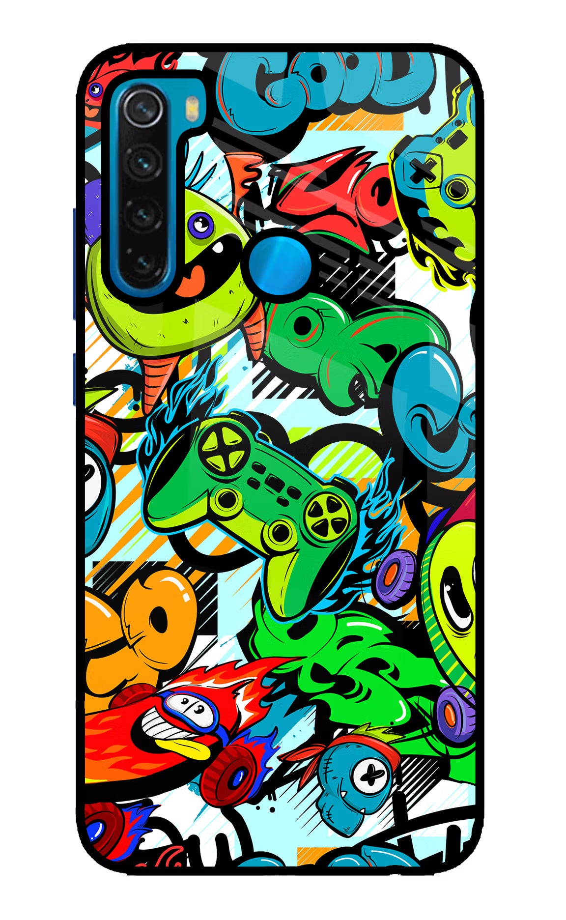 Game Doodle Redmi Note 8 Glass Case - Game Doodle Redmi Note 8 Glass Case Game Doodle Redmi Note 8 Glass Case