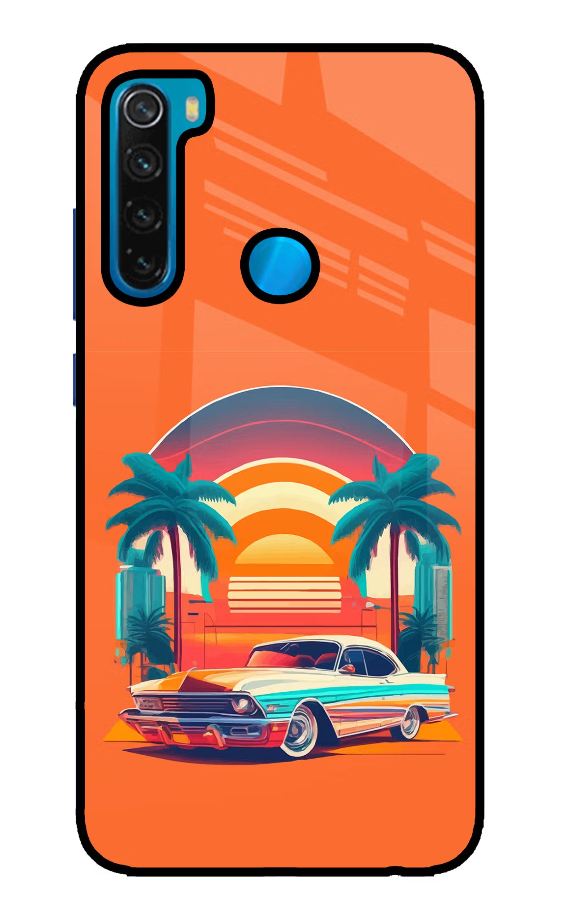 Palm Drive 80s Redmi Note 8 Glass Case - Palm Drive 80s Redmi Note 8 Glass Case Palm Drive 80s Redmi Note 8 Glass Case