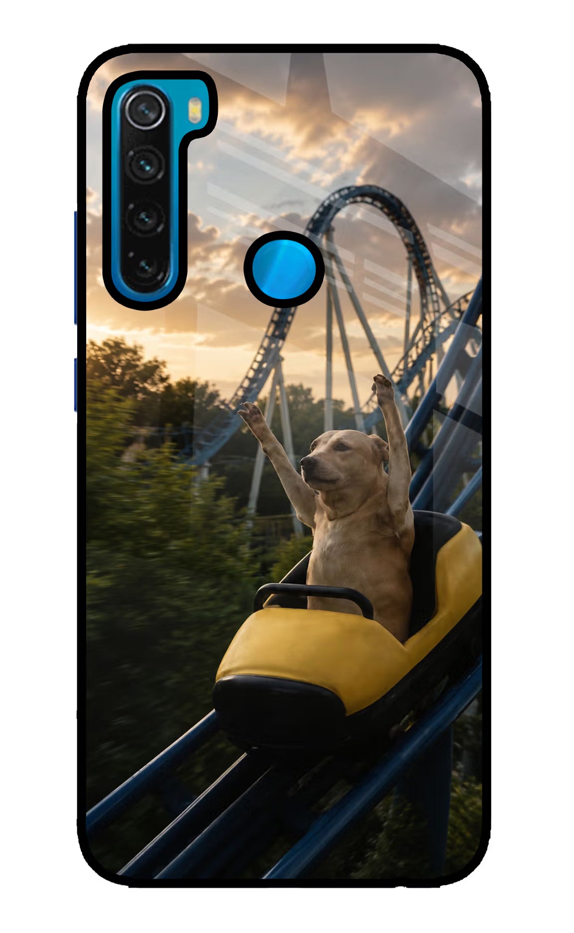 Rollercoaster Dog Redmi Note 8 Glass Case - Rollercoaster Dog Redmi Note 8 Glass Case Rollercoaster Dog Redmi Note 8 Glass Case