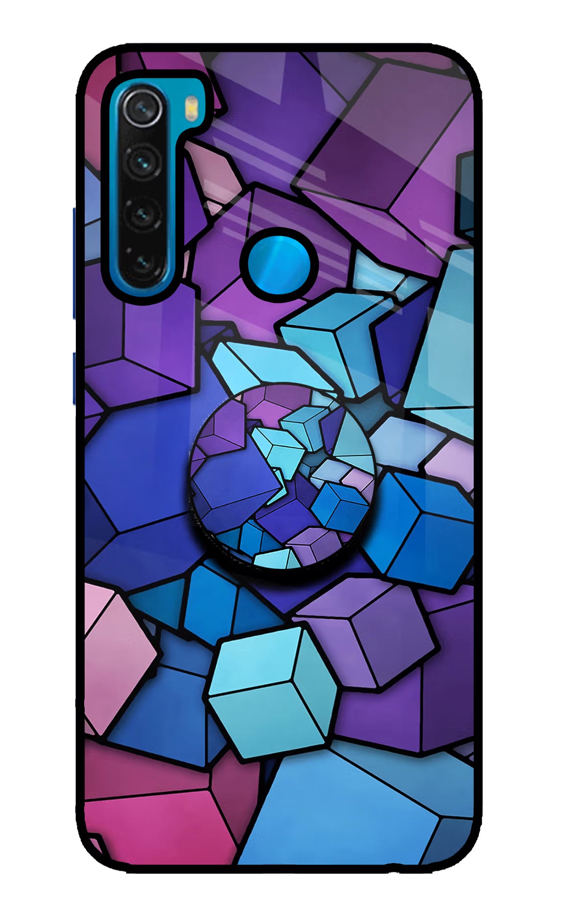 Cubic Abstract Redmi Note 8 Glass Case - Cubic Abstract Redmi Note 8 Glass Case Cubic Abstract Redmi Note 8 Glass Case