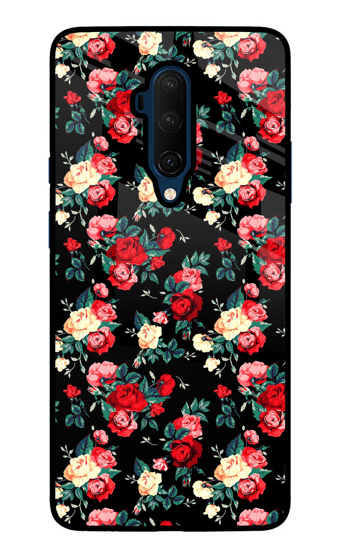 Rose Pattern Oneplus 7T Pro Glass Case - Rose Pattern Oneplus 7T Pro Glass Case Rose Pattern Oneplus 7T Pro Glass Case
