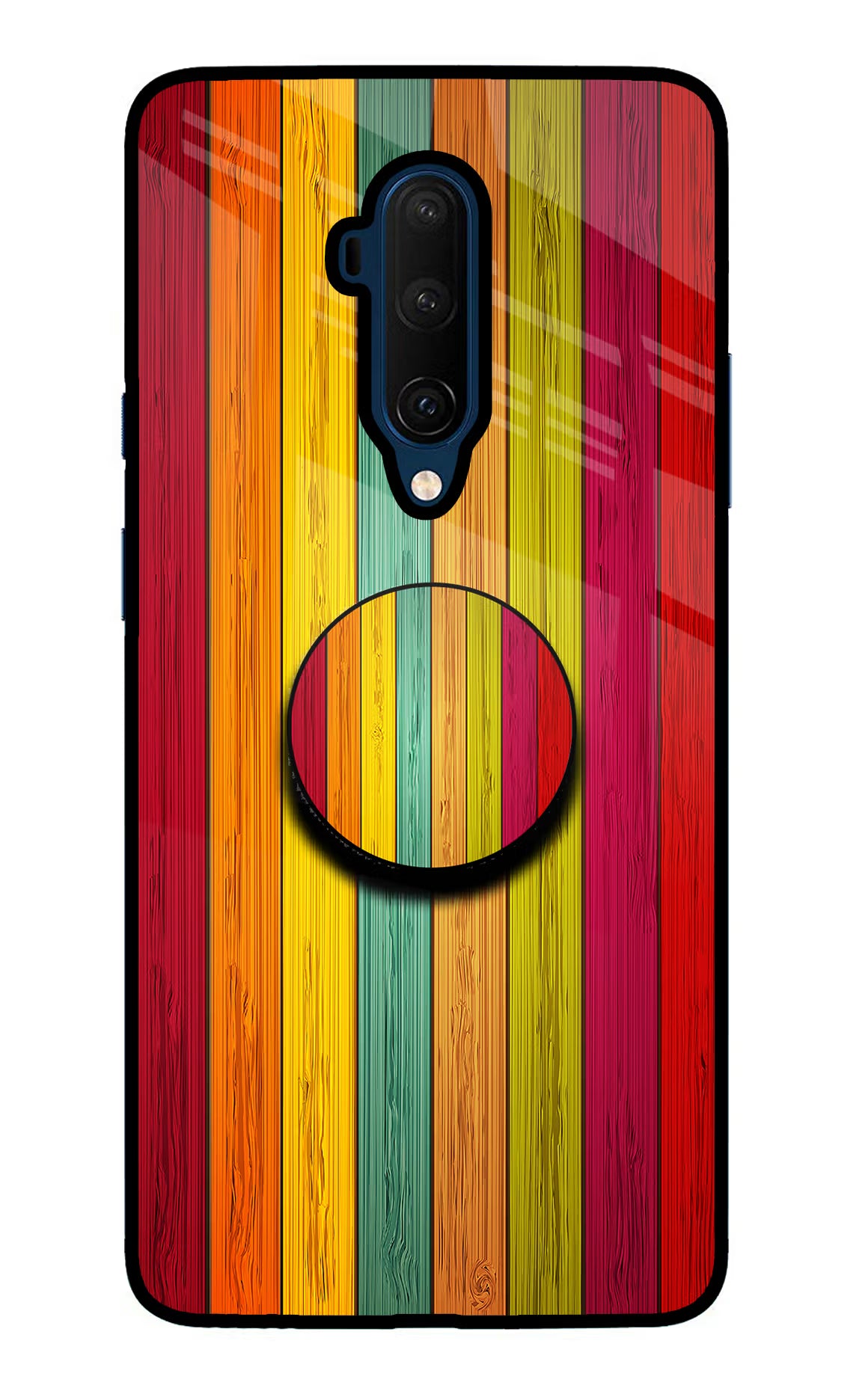 Multicolor Wooden Oneplus 7T Pro Glass Case - Multicolor Wooden Oneplus 7T Pro Glass Case Multicolor Wooden Oneplus 7T Pro Glass Case