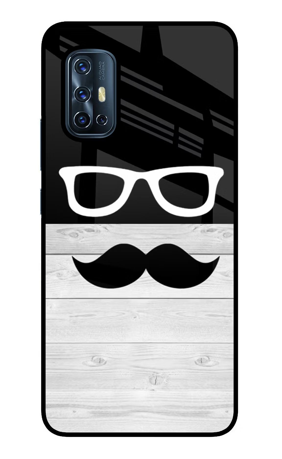 Mustache Vivo V17 Back Cover - Mustache Vivo V17 Glass Case Back Cover by Casekaro Mustache Vivo V17 Glass Case Back Cover by Casekaro