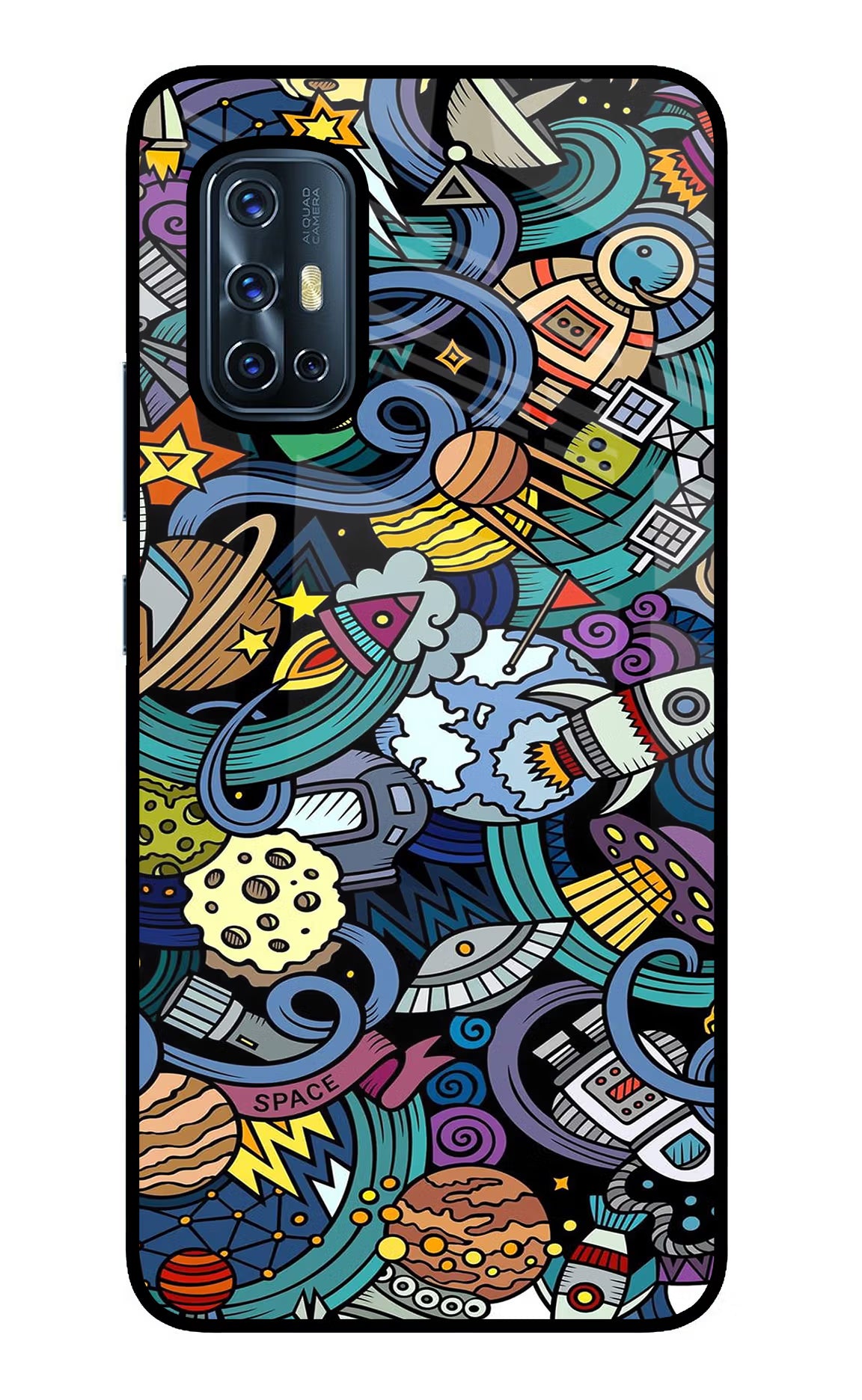 Space Abstract Vivo V17 Back Cover - Space Abstract Vivo V17 Glass Case Back Cover by Casekaro Space Abstract Vivo V17 Glass Case Back Cover by Casekaro