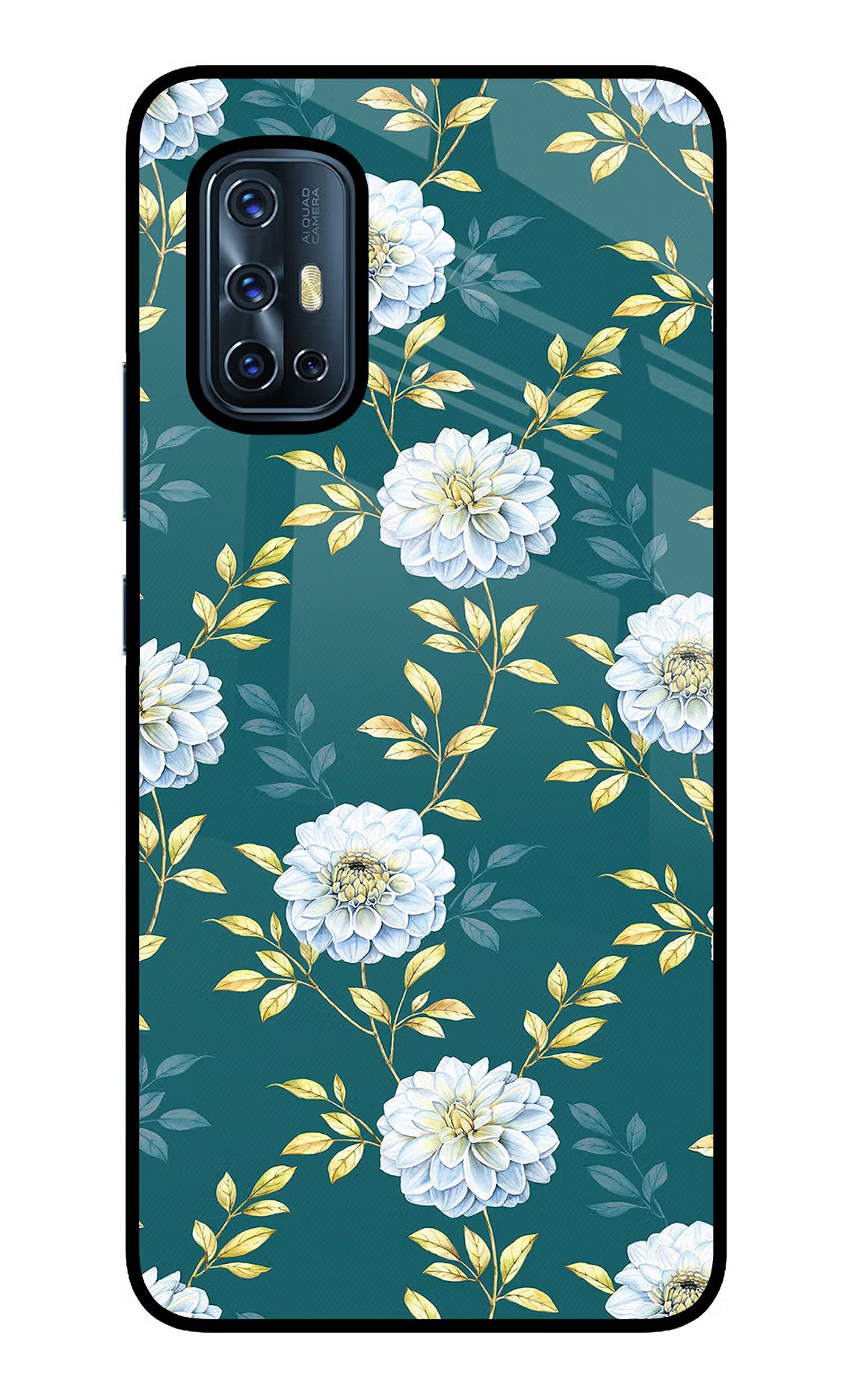 Flowers Vivo V17 Back Cover - Flowers Vivo V17 Glass Case Back Cover by Casekaro Flowers Vivo V17 Glass Case Back Cover by Casekaro
