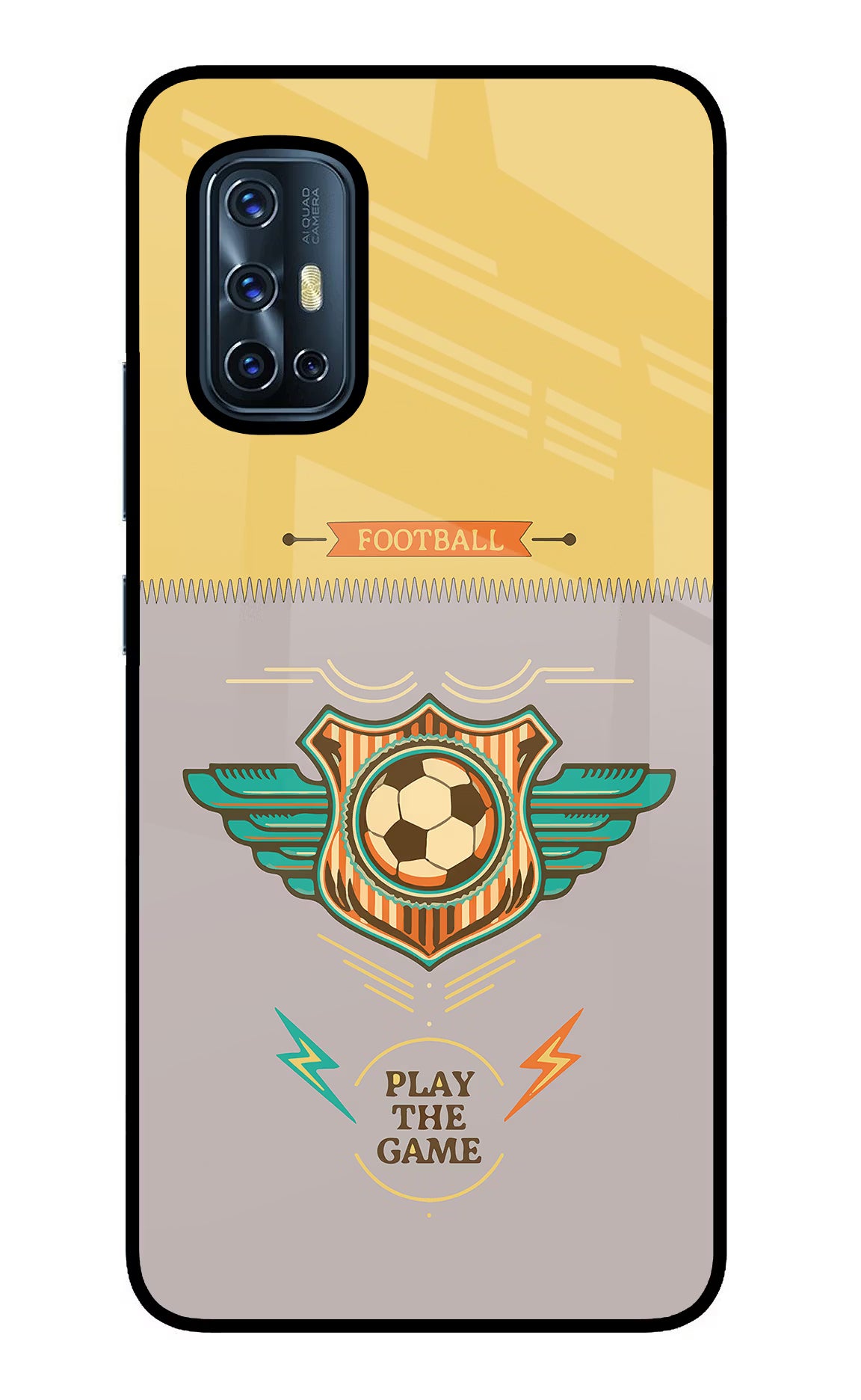 Football Vivo V17 Back Cover - Football Vivo V17 Glass Case Back Cover by Casekaro Football Vivo V17 Glass Case Back Cover by Casekaro