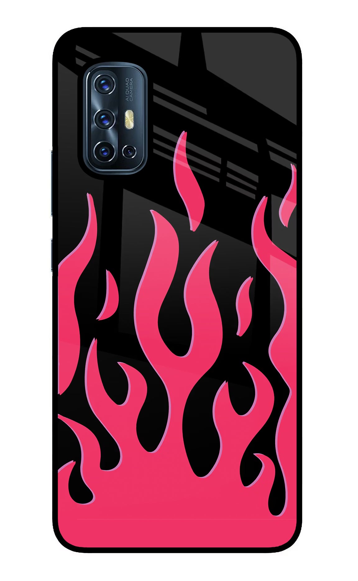 Fire Flames Vivo V17 Back Cover - Fire Flames Vivo V17 Glass Case Back Cover by Casekaro Fire Flames Vivo V17 Glass Case Back Cover by Casekaro