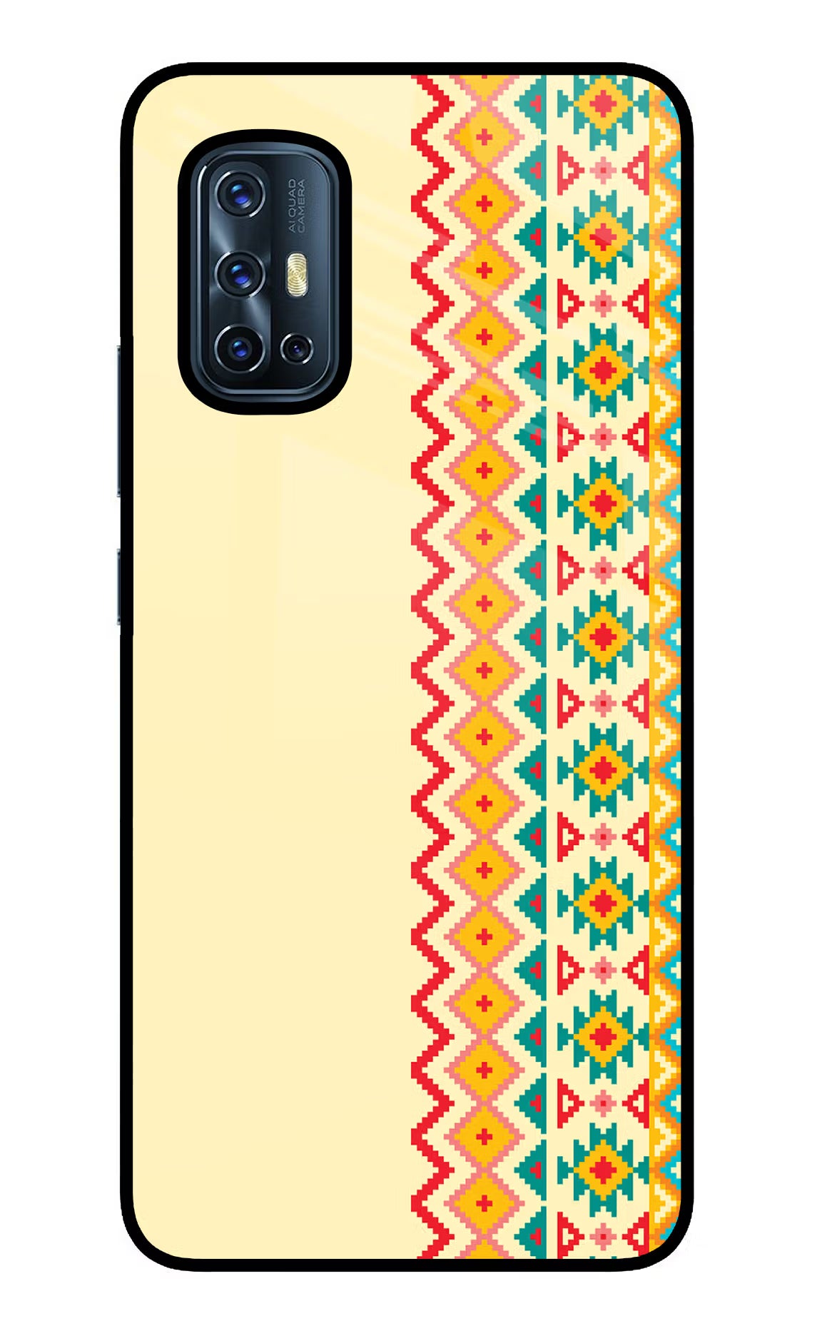 Ethnic Seamless Vivo V17 Back Cover - Ethnic Seamless Vivo V17 Glass Case Back Cover by Casekaro Ethnic Seamless Vivo V17 Glass Case Back Cover by Casekaro