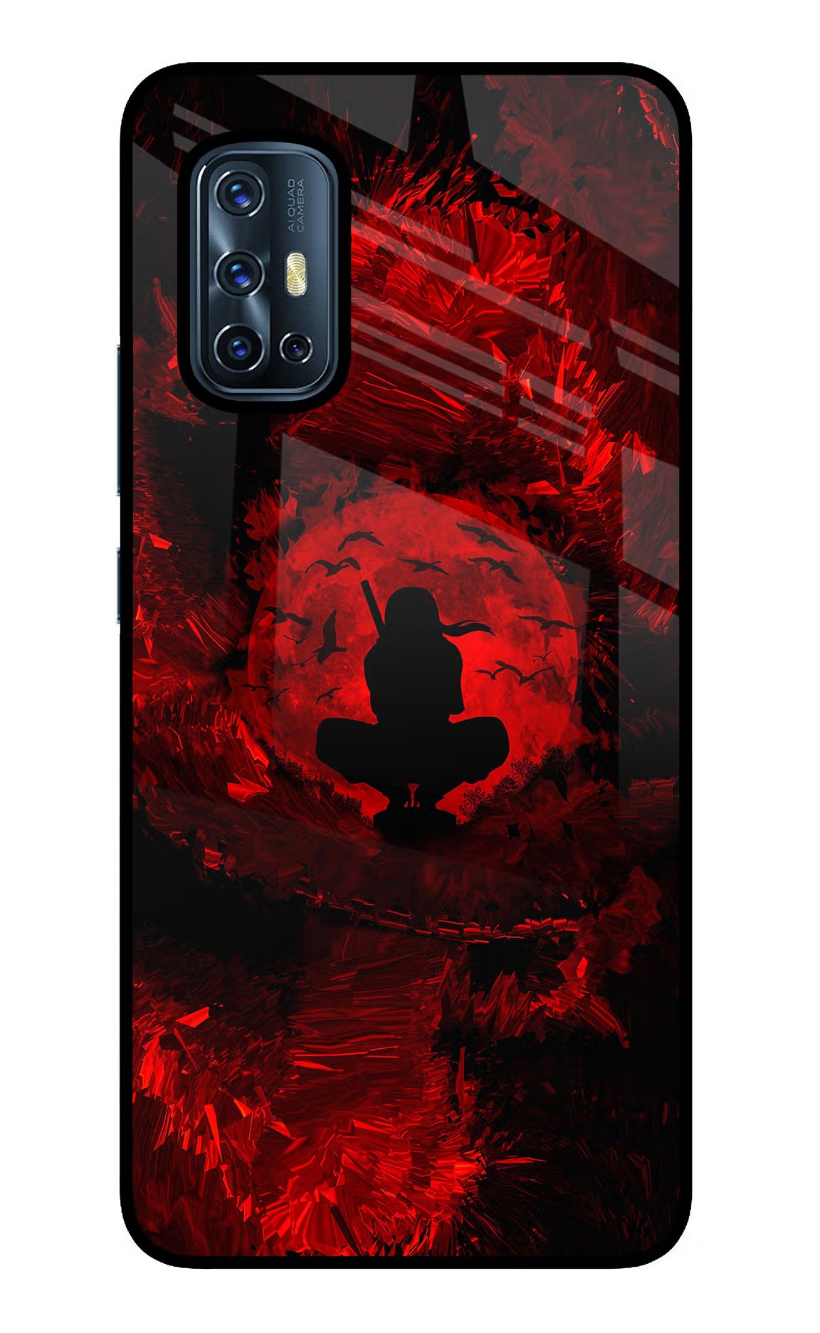 Itachi Uchiha Vivo V17 Back Cover - Itachi Uchiha Vivo V17 Glass Case Back Cover by Casekaro Itachi Uchiha Vivo V17 Glass Case Back Cover by Casekaro