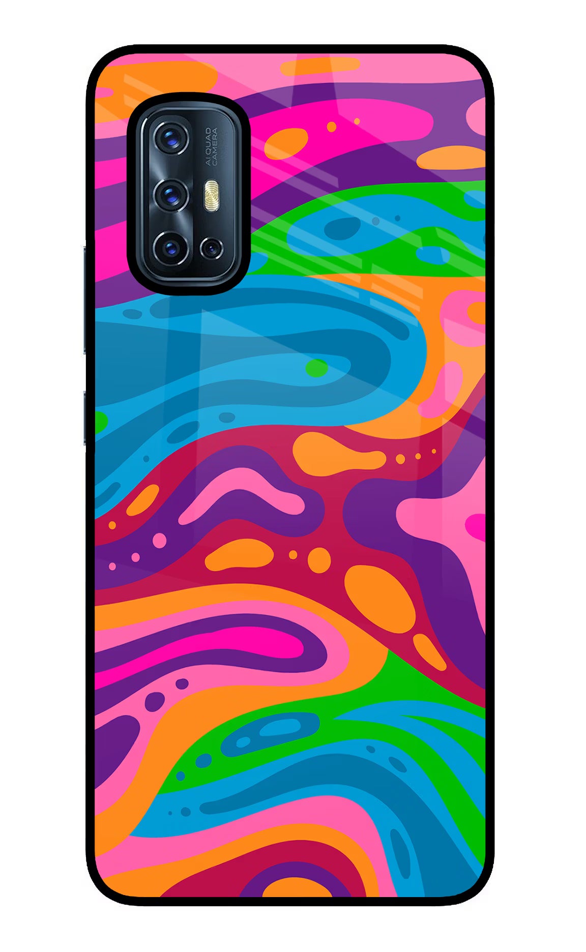 Trippy Pattern Vivo V17 Back Cover - Trippy Pattern Vivo V17 Glass Case Back Cover by Casekaro Trippy Pattern Vivo V17 Glass Case Back Cover by Casekaro