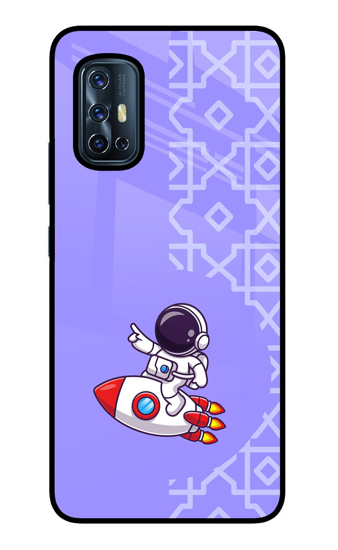 Cute Astronaut Vivo V17 Back Cover - Cute Astronaut Vivo V17 Glass Case Back Cover by Casekaro Cute Astronaut Vivo V17 Glass Case Back Cover by Casekaro