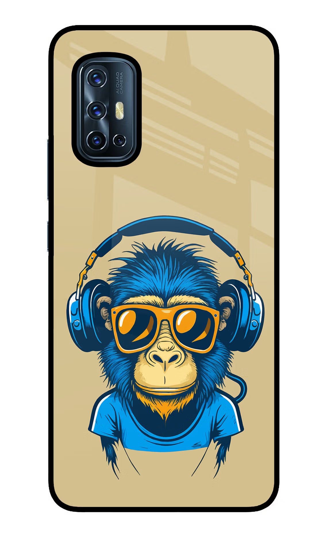 Monkey Headphone Vivo V17 Glass Case - Monkey Headphone Vivo V17 Glass Case Monkey Headphone Vivo V17 Glass Case