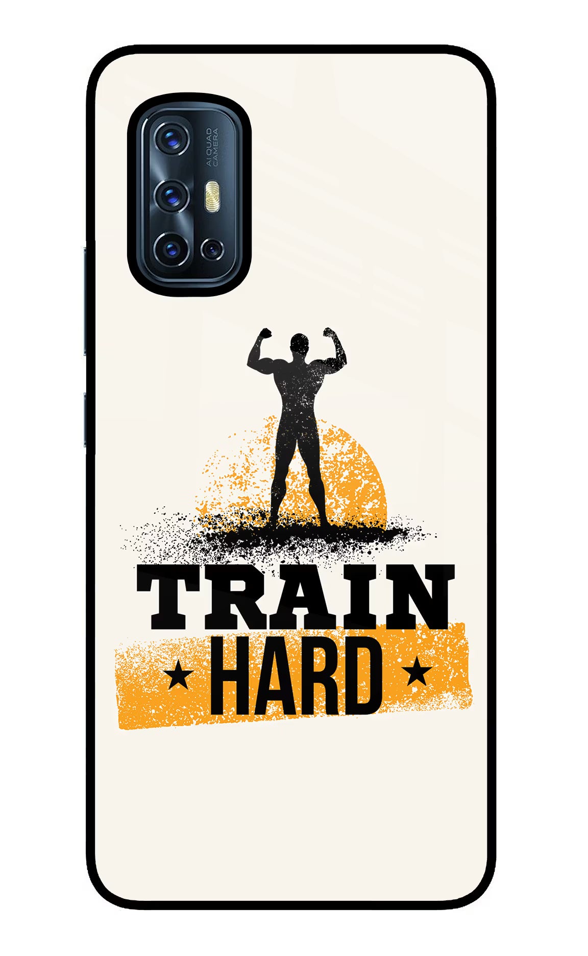 Train Hard Vivo V17 Back Cover - Train Hard Vivo V17 Glass Case Back Cover by Casekaro Train Hard Vivo V17 Glass Case Back Cover by Casekaro