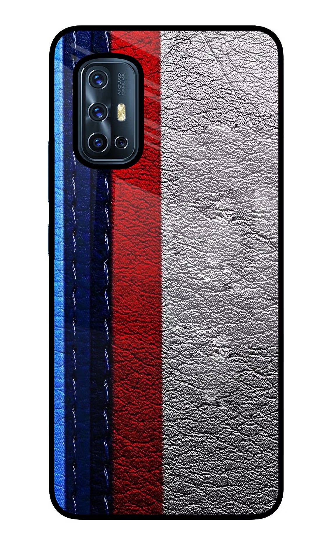 BMW Stripes Vivo V17 Back Cover - BMW Stripes Vivo V17 Glass Case Back Cover by Casekaro BMW Stripes Vivo V17 Glass Case Back Cover by Casekaro