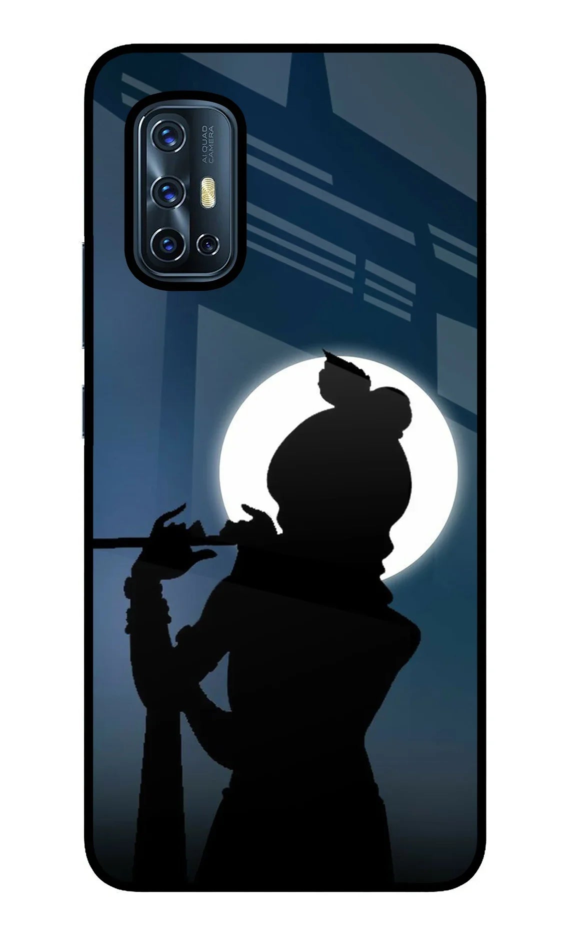 Shri Krishna Silhouette Vivo V17 Glass Case - Shri Krishna Silhouette Vivo V17 Glass Case Shri Krishna Silhouette Vivo V17 Glass Case