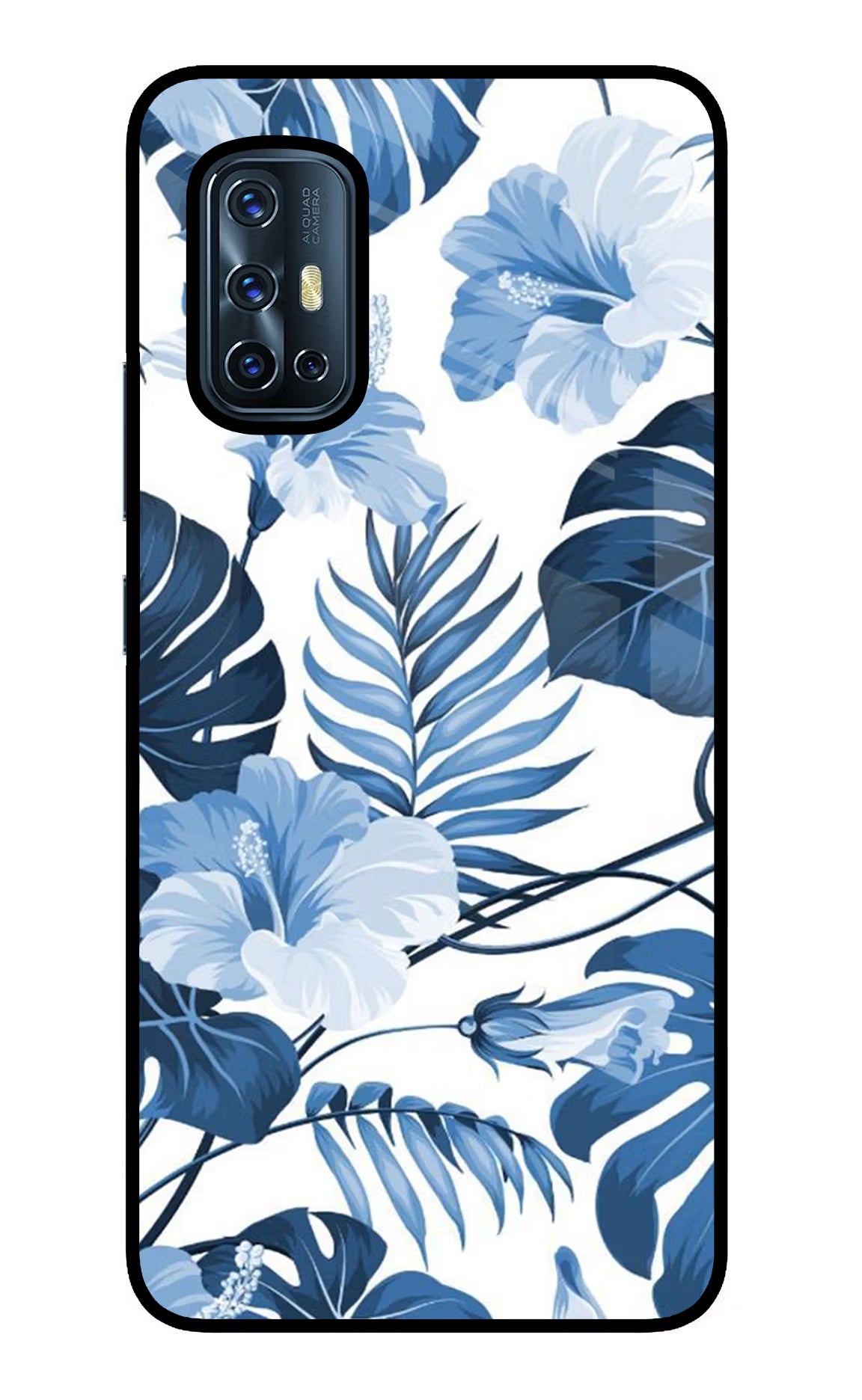 Fabric Art Vivo V17 Back Cover - Fabric Art Vivo V17 Glass Case Back Cover by Casekaro Fabric Art Vivo V17 Glass Case Back Cover by Casekaro