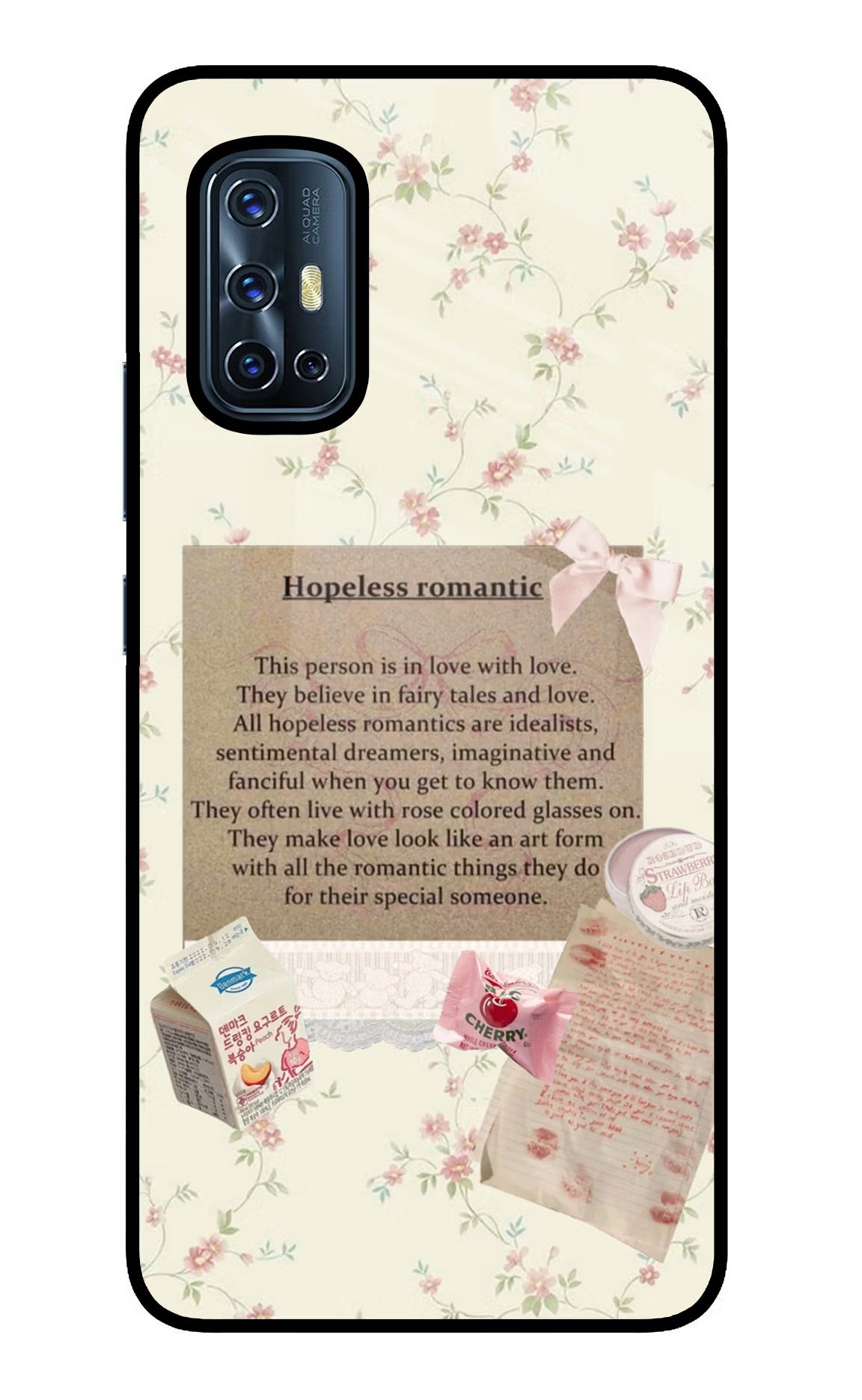 Hopeless Romantic Vivo V17 Glass Case - Hopeless Romantic Vivo V17 Glass Case Hopeless Romantic Vivo V17 Glass Case