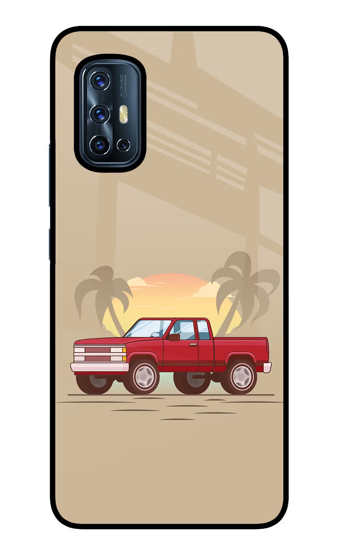Desert Classic Drive Vivo V17 Back Cover - Desert Classic Drive Vivo V17 Glass Case Back Cover by Casekaro Desert Classic Drive Vivo V17 Glass Case Back Cover by Casekaro