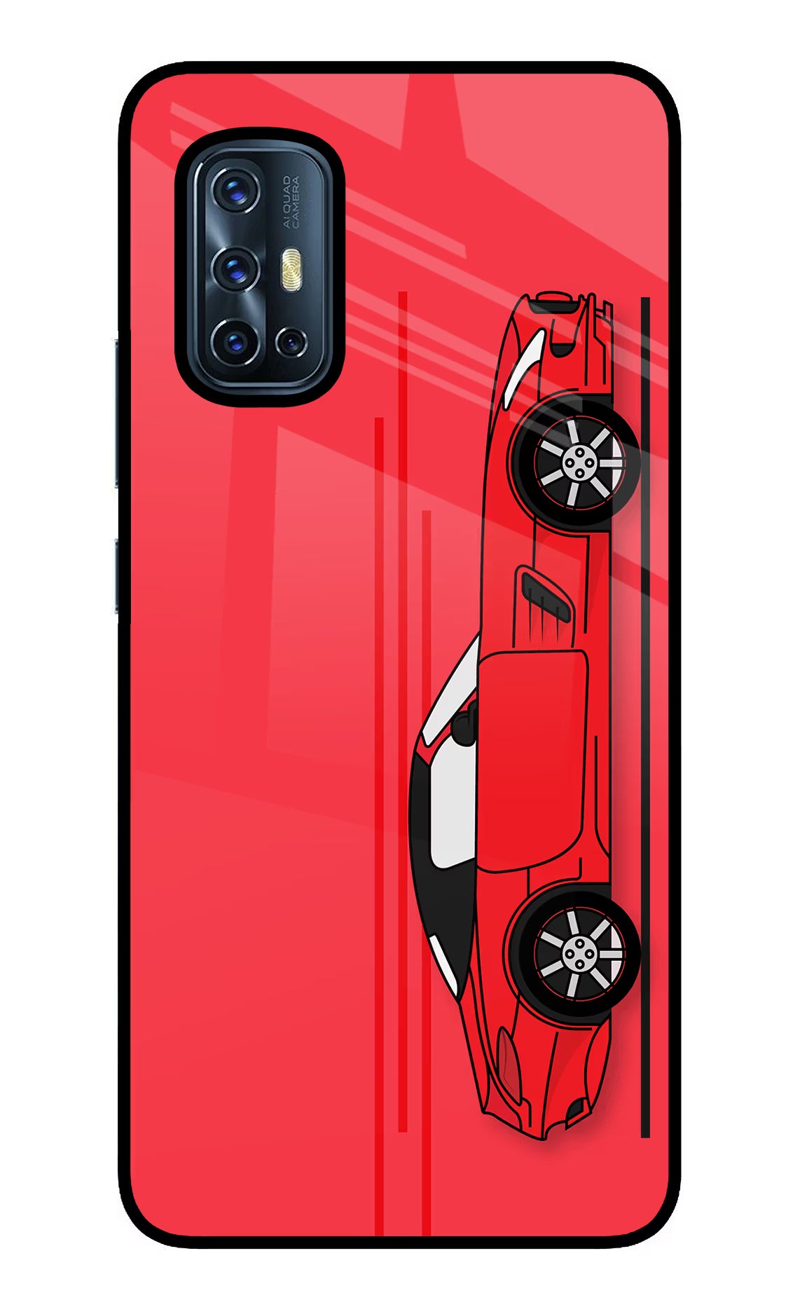 Red Velocity Vivo V17 Glass Case - Red Velocity Vivo V17 Glass Case Red Velocity Vivo V17 Glass Case