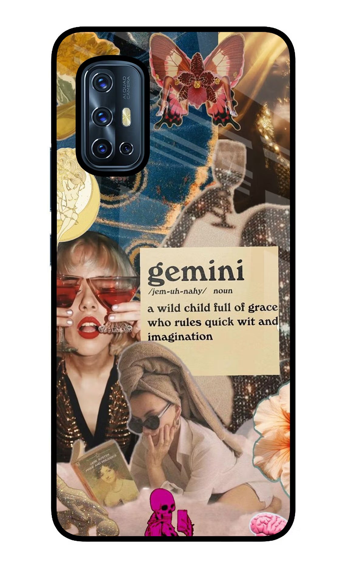Gemini Zodiac Vivo V17 Back Cover - Gemini Zodiac Vivo V17 Glass Case Back Cover by Casekaro Gemini Zodiac Vivo V17 Glass Case Back Cover by Casekaro