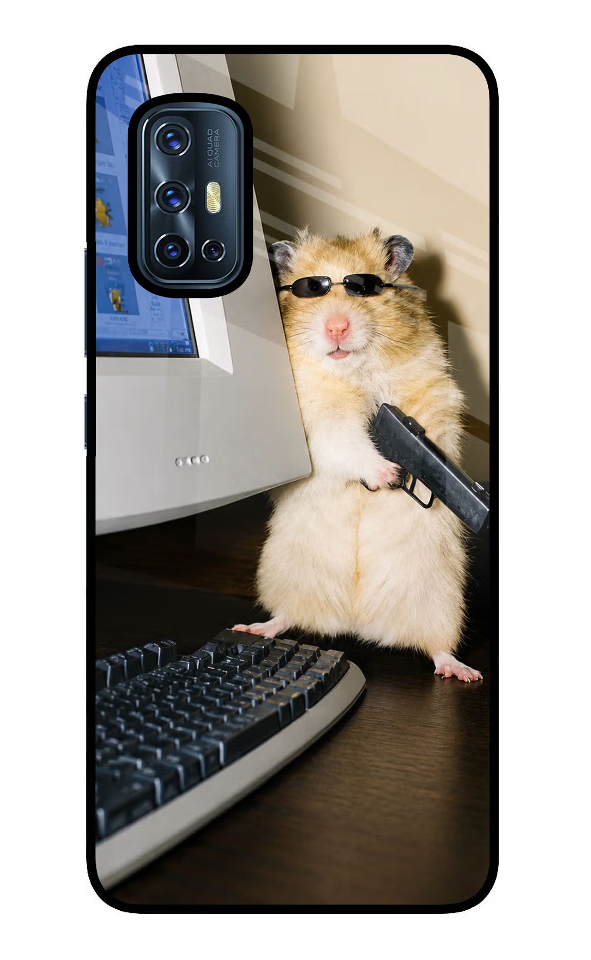 Hacker Hamster Vivo V17 Glass Case - Hacker Hamster Vivo V17 Glass Case Hacker Hamster Vivo V17 Glass Case