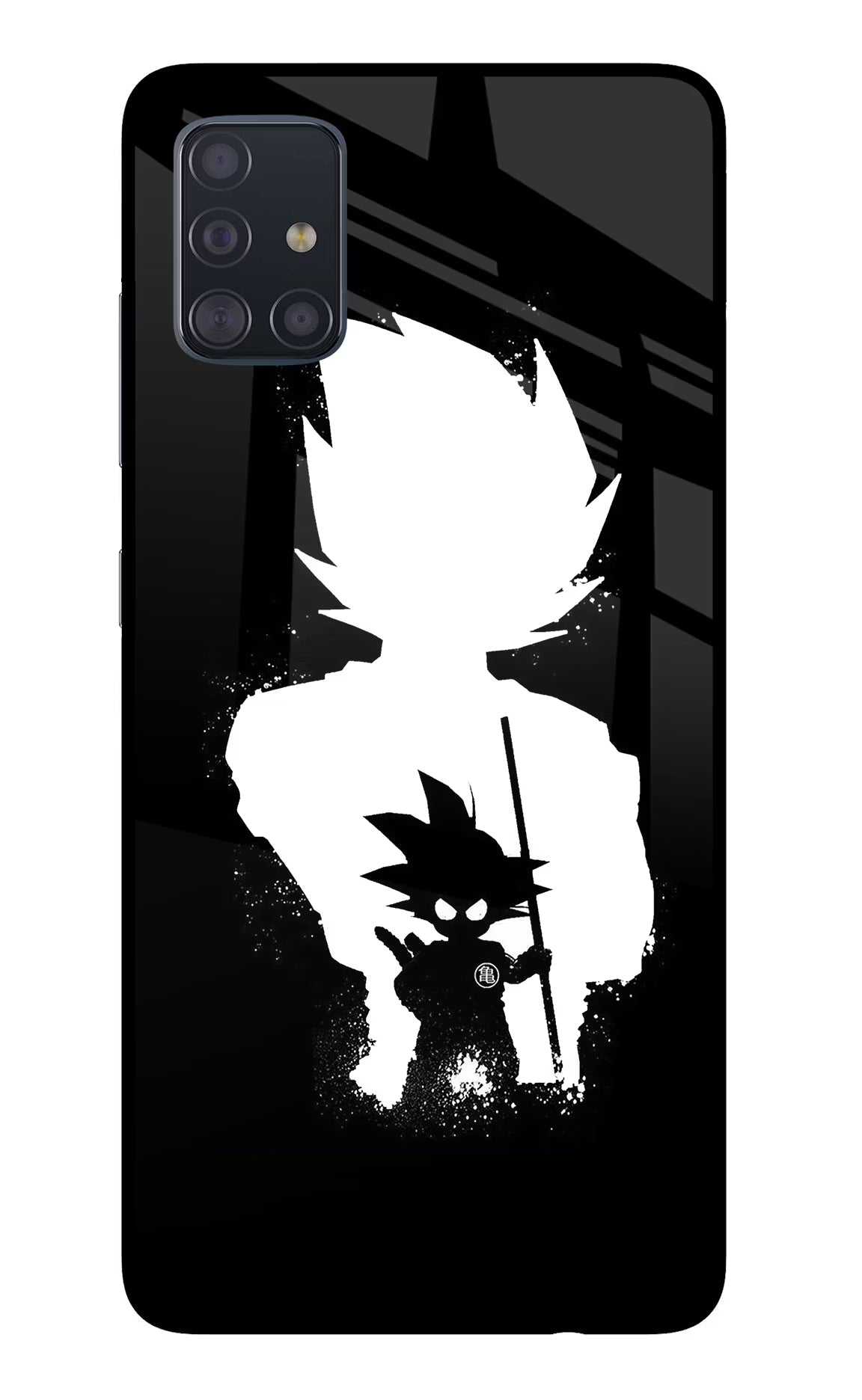 Goku Shadow Samsung A51 Back Cover - Goku Shadow Samsung A51 Glass Case Back Cover by Casekaro Goku Shadow Samsung A51 Glass Case Back Cover by Casekaro