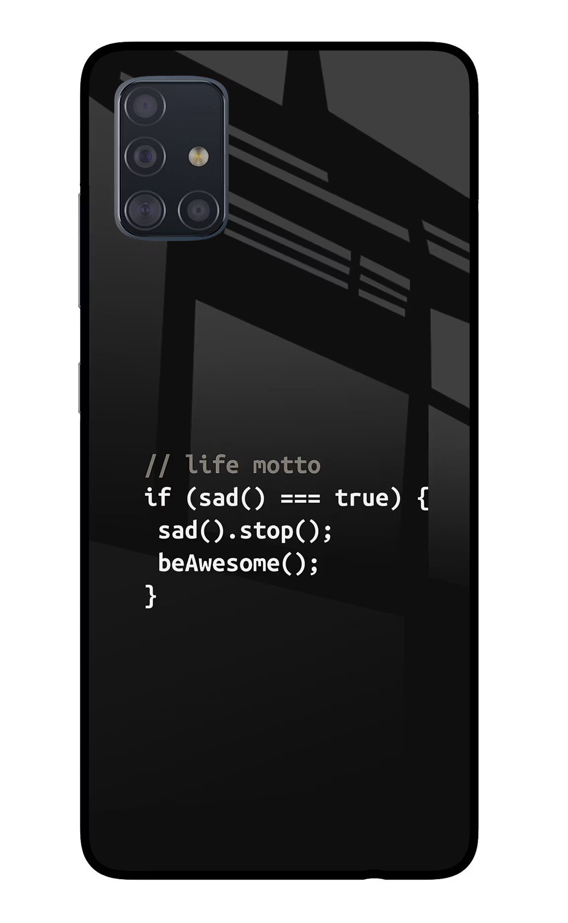 Life Motto Code Samsung A51 Back Cover - Life Motto Code Samsung A51 Glass Case Back Cover by Casekaro Life Motto Code Samsung A51 Glass Case Back Cover by Casekaro