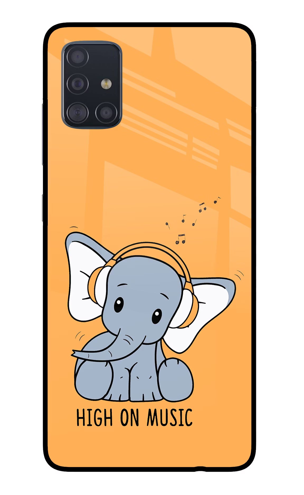 High On Music Samsung A51 Back Cover - High On Music Samsung A51 Glass Case Back Cover by Casekaro High On Music Samsung A51 Glass Case Back Cover by Casekaro
