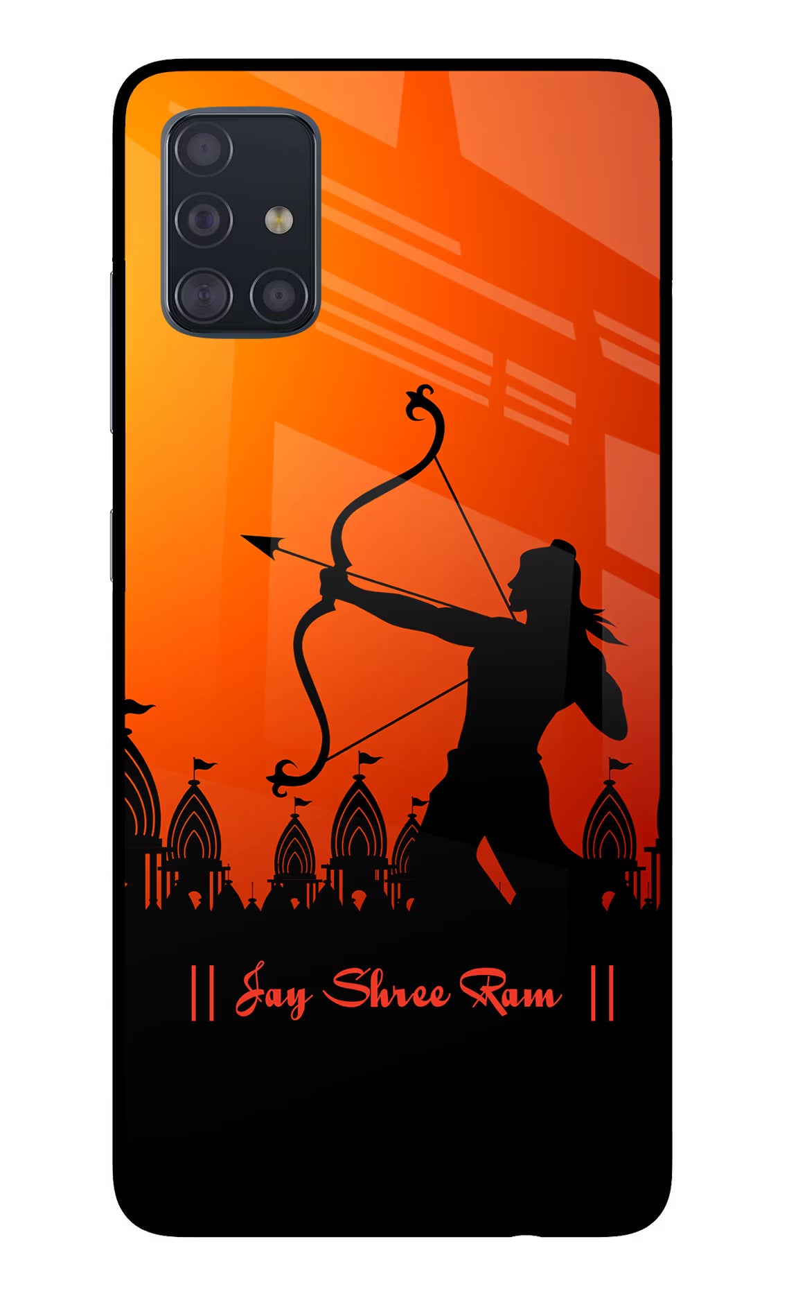 Lord Ram - 4 Samsung A51 Back Cover - Lord Ram - 4 Samsung A51 Glass Case Back Cover by Casekaro Lord Ram - 4 Samsung A51 Glass Case Back Cover by Casekaro