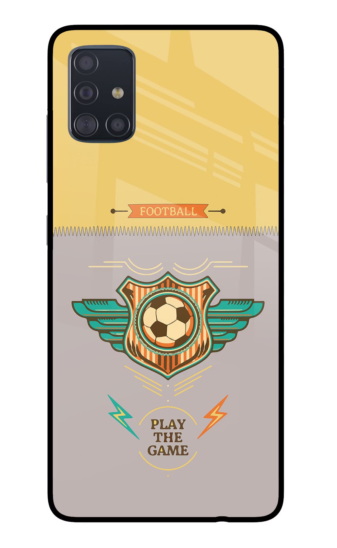Football Samsung A51 Back Cover - Football Samsung A51 Glass Case Back Cover by Casekaro Football Samsung A51 Glass Case Back Cover by Casekaro