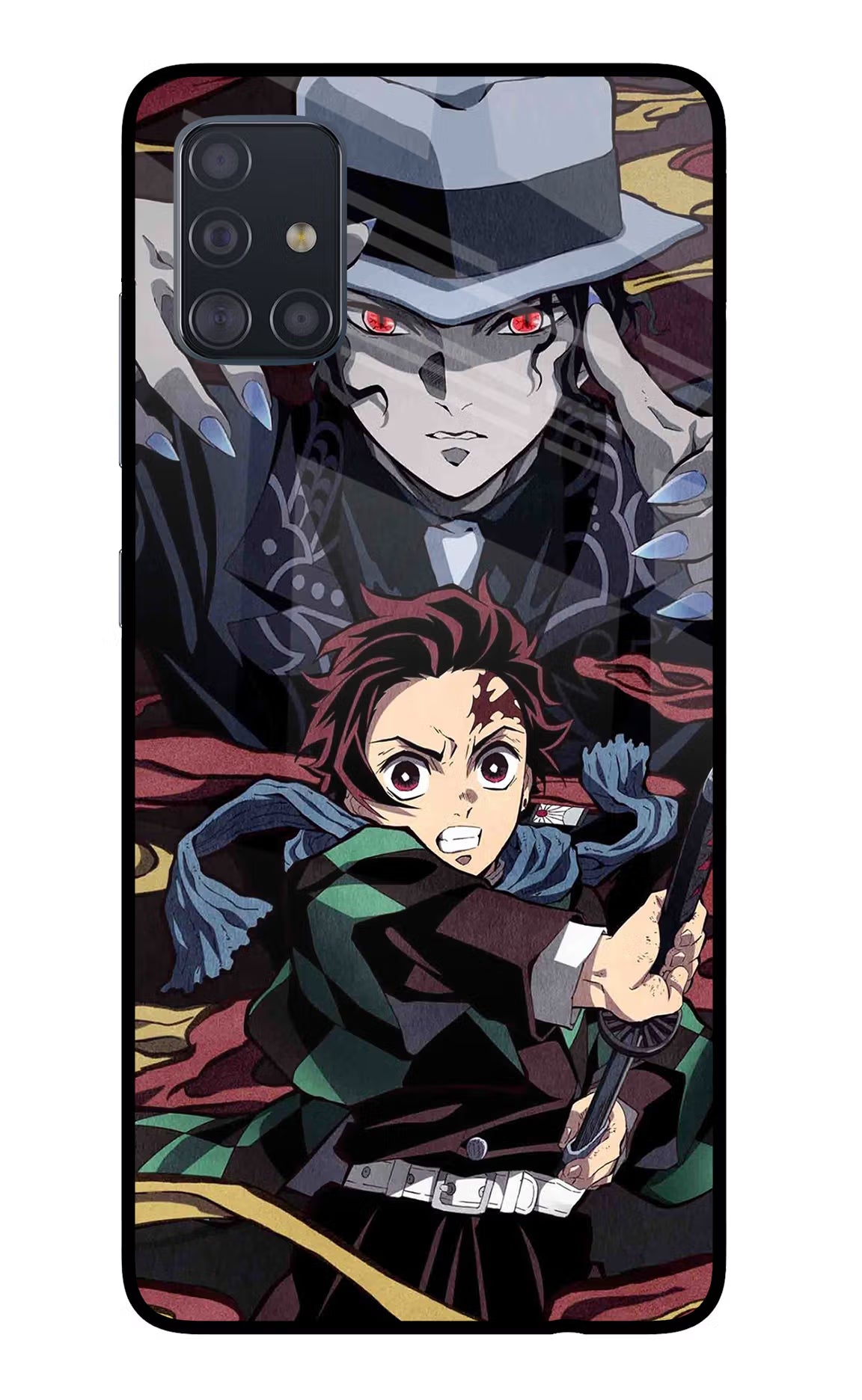 Demon Slayer Samsung A51 Back Cover - Demon Slayer Samsung A51 Glass Case Back Cover by Casekaro Demon Slayer Samsung A51 Glass Case Back Cover by Casekaro