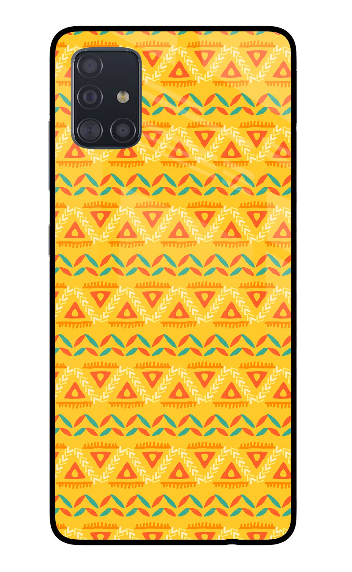 Tribal Pattern Samsung A51 Back Cover - Tribal Pattern Samsung A51 Glass Case Back Cover by Casekaro Tribal Pattern Samsung A51 Glass Case Back Cover by Casekaro