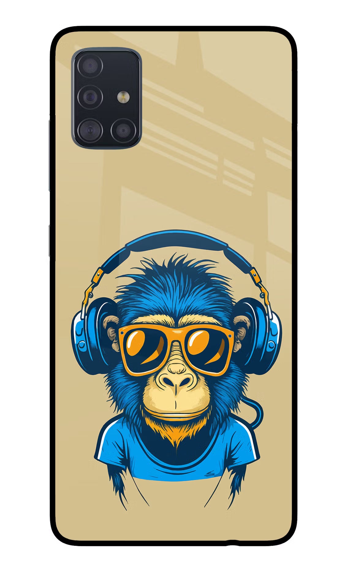 Monkey Headphone Samsung A51 Glass Case - Monkey Headphone Samsung A51 Glass Case Monkey Headphone Samsung A51 Glass Case