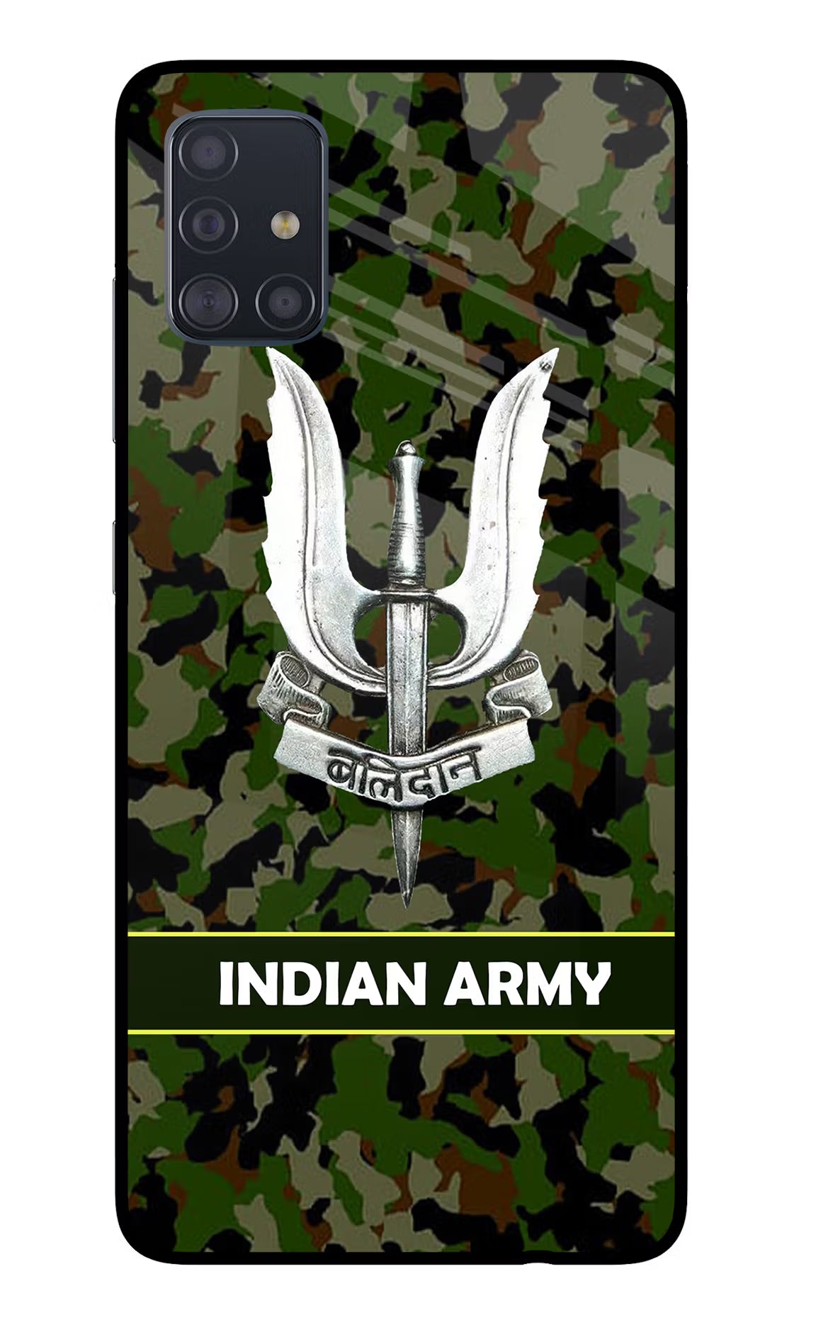 Balidan Indian Logo Samsung A51 Back Cover - Balidan Indian Logo Samsung A51 Glass Case Back Cover by Casekaro Balidan Indian Logo Samsung A51 Glass Case Back Cover by Casekaro