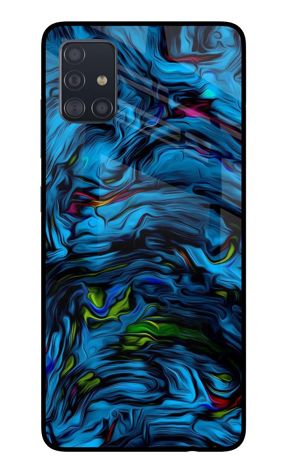 Dark Blue Abstract Samsung A51 Glass Case - Dark Blue Abstract Samsung A51 Glass Case Dark Blue Abstract Samsung A51 Glass Case