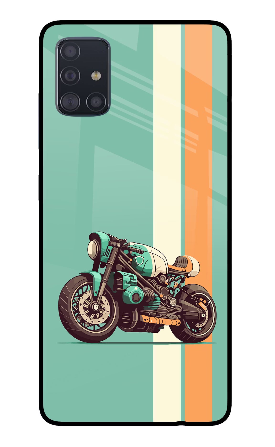 Striped Moto Drift Samsung A51 Glass Case - Striped Moto Drift Samsung A51 Glass Case Striped Moto Drift Samsung A51 Glass Case