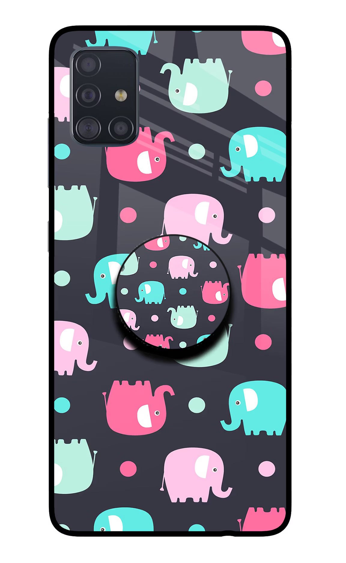 Baby Elephants Samsung A51 Glass Case - Baby Elephants Samsung A51 Glass Case Baby Elephants Samsung A51 Glass Case