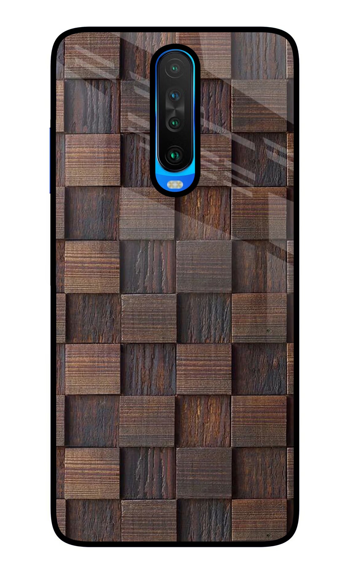 Wooden Cube Design Poco X2 Back Cover - Wooden Cube Design Poco X2 Glass Case Back Cover by Casekaro Wooden Cube Design Poco X2 Glass Case Back Cover by Casekaro