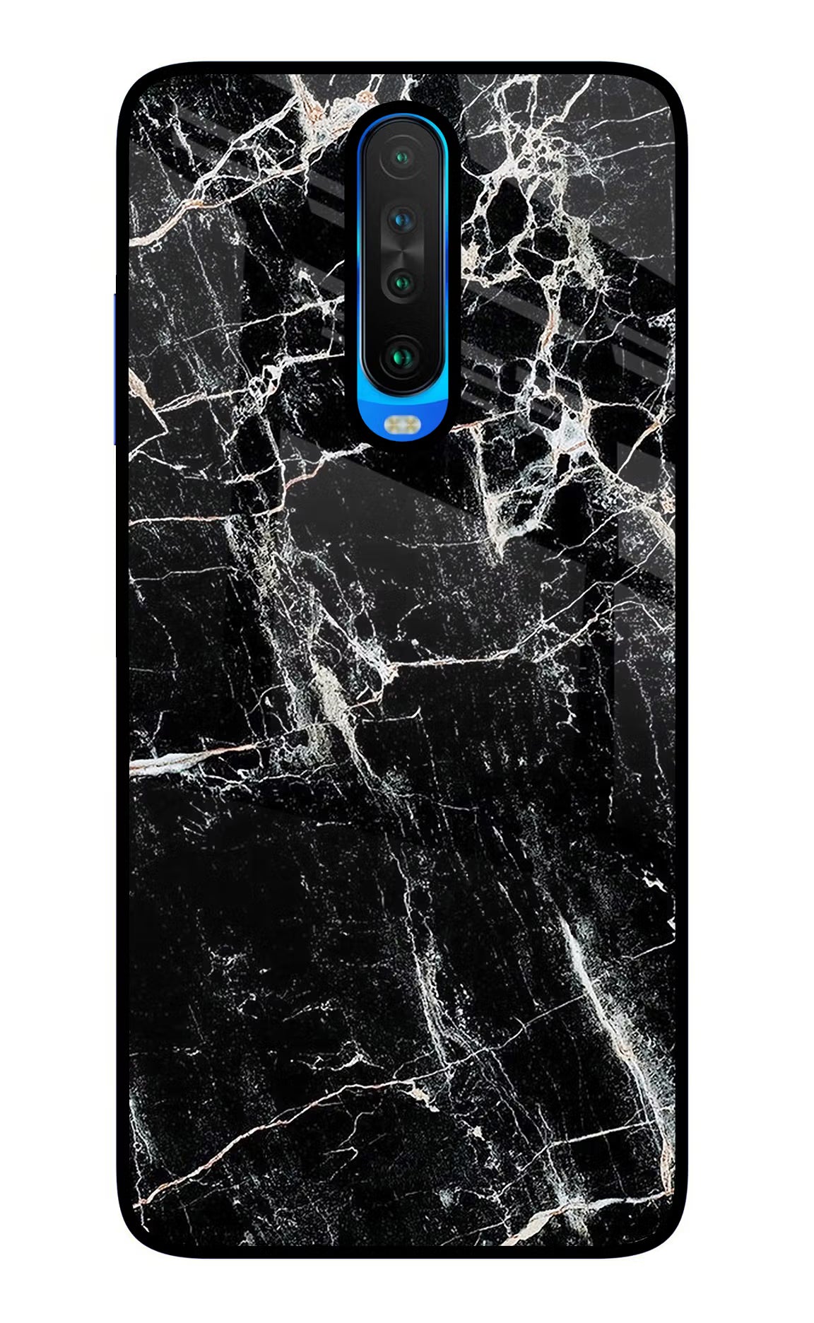 Black Marble Texture Poco X2 Back Cover - Black Marble Texture Poco X2 Glass Case Back Cover by Casekaro Black Marble Texture Poco X2 Glass Case Back Cover by Casekaro