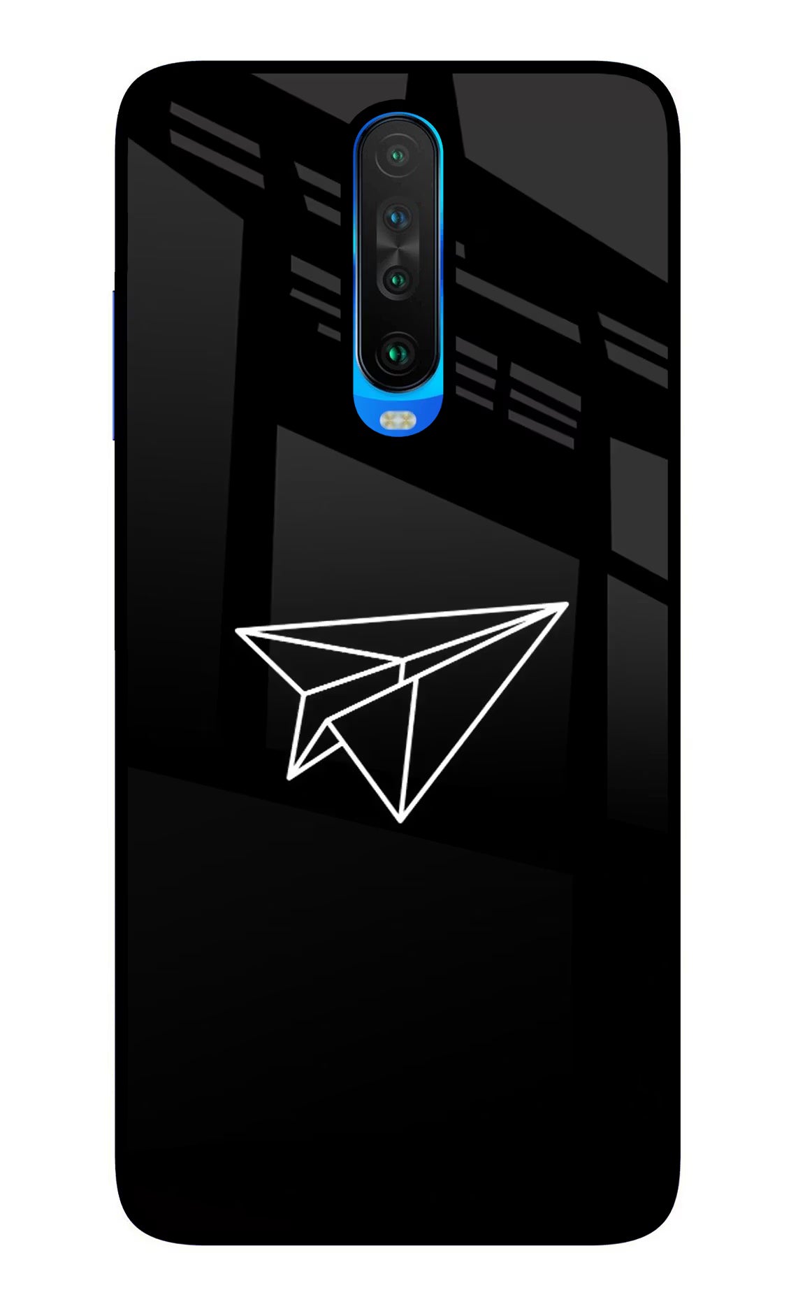 Paper Plane White Poco X2 Glass Case - Paper Plane White Poco X2 Glass Case Paper Plane White Poco X2 Glass Case