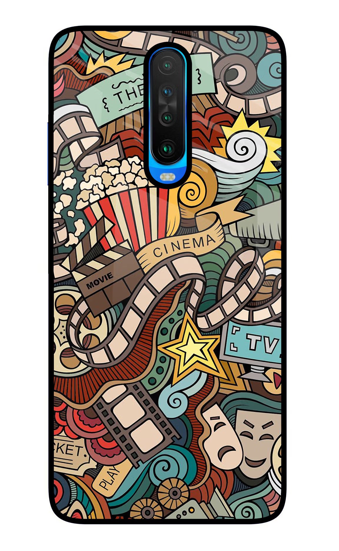 Cinema Abstract Poco X2 Back Cover - Cinema Abstract Poco X2 Glass Case Back Cover by Casekaro Cinema Abstract Poco X2 Glass Case Back Cover by Casekaro