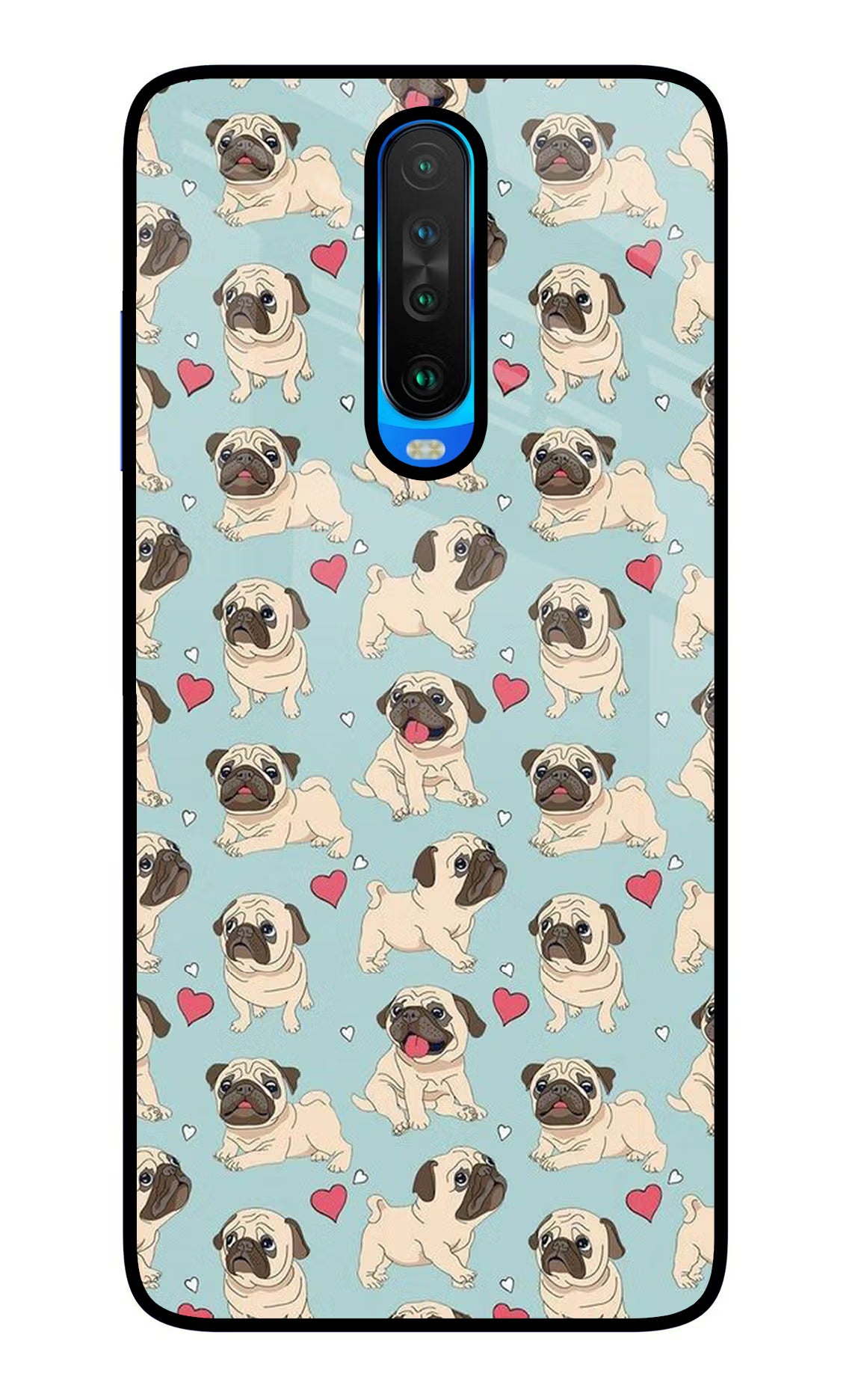 Pug Dog Poco X2 Back Cover - Pug Dog Poco X2 Glass Case Back Cover by Casekaro Pug Dog Poco X2 Glass Case Back Cover by Casekaro